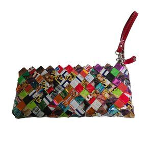 Nahui Ollin Gum Candy Wrapper Clutch Wristlet Colorful